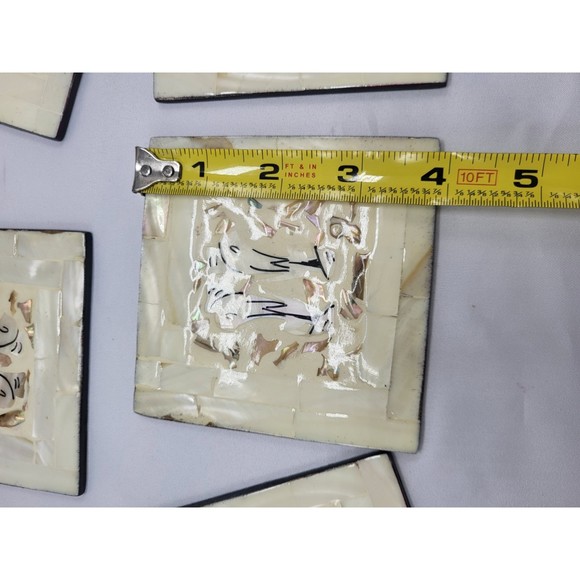 Mosaic Mother of Pearl Coaster Set - Picture 5 of 6